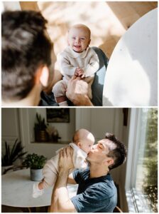 Dad and baby share smiles and giggles together for Austin Motherhood Photographer