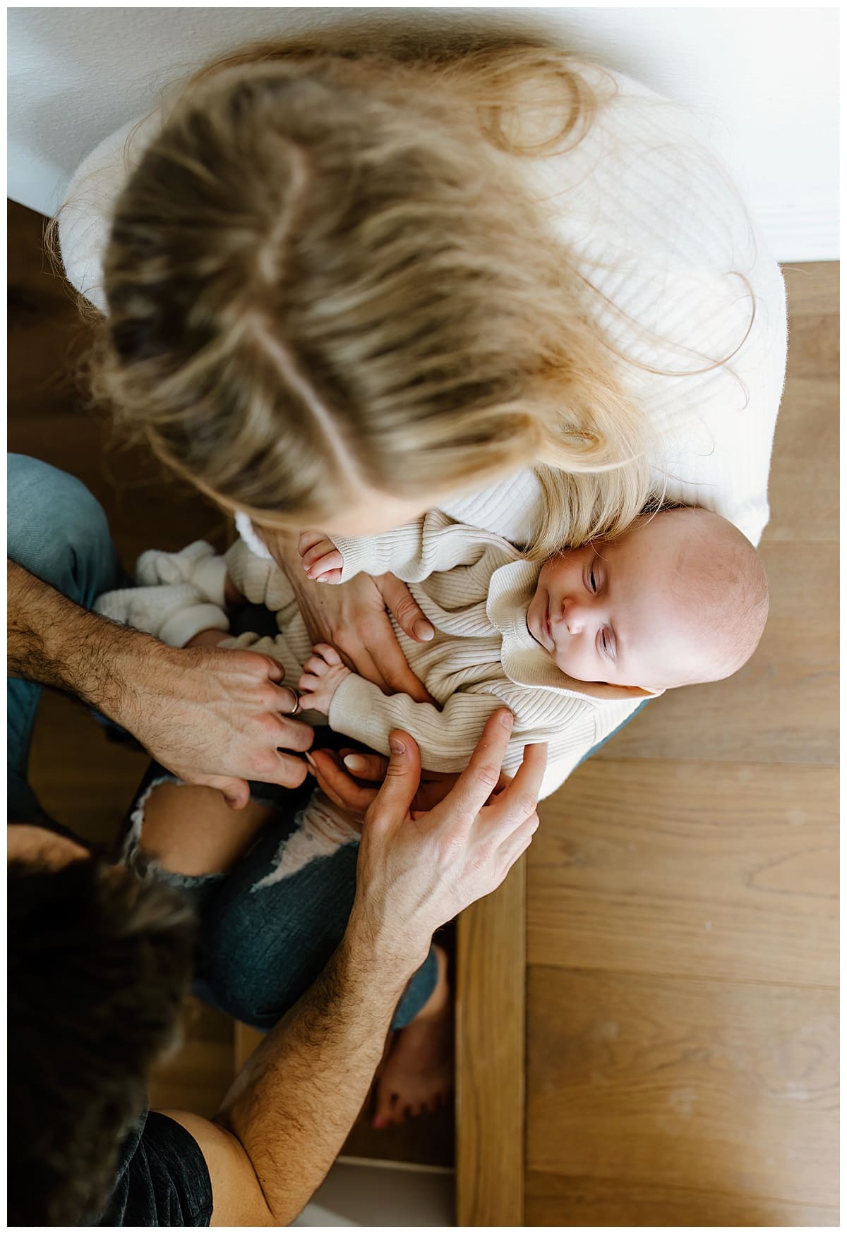 Parents tickle their baby for Austin Motherhood Photographer