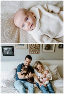 Parents love on their baby for In-Home Newborn Session