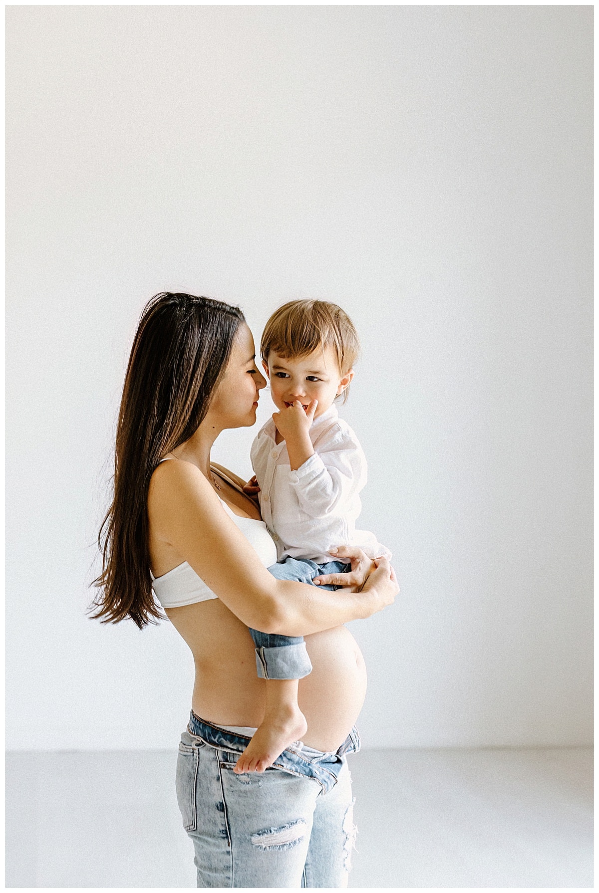 Mom and son smile together for Austin Motherhood Photographer