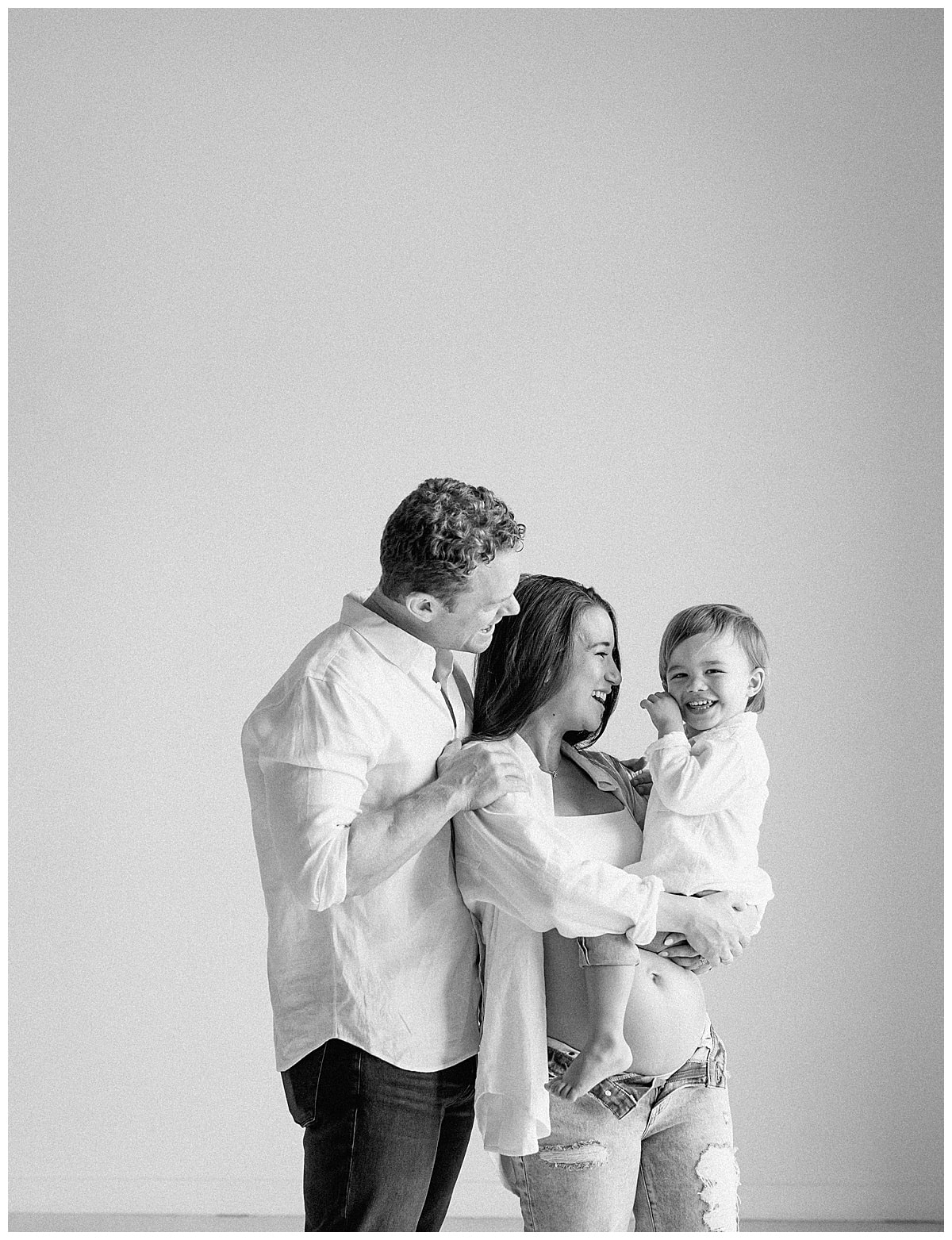 Family smile together for Austin Motherhood Photographer