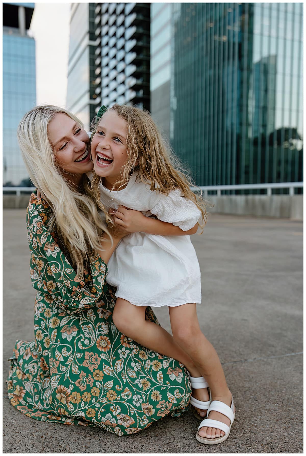Mom and daughter smile together for Austin Lifestyle Photographer