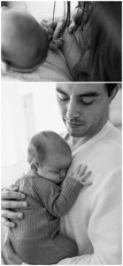 After Preparing For Your Newborn Storytelling Session dad can enjoy tender moment with son