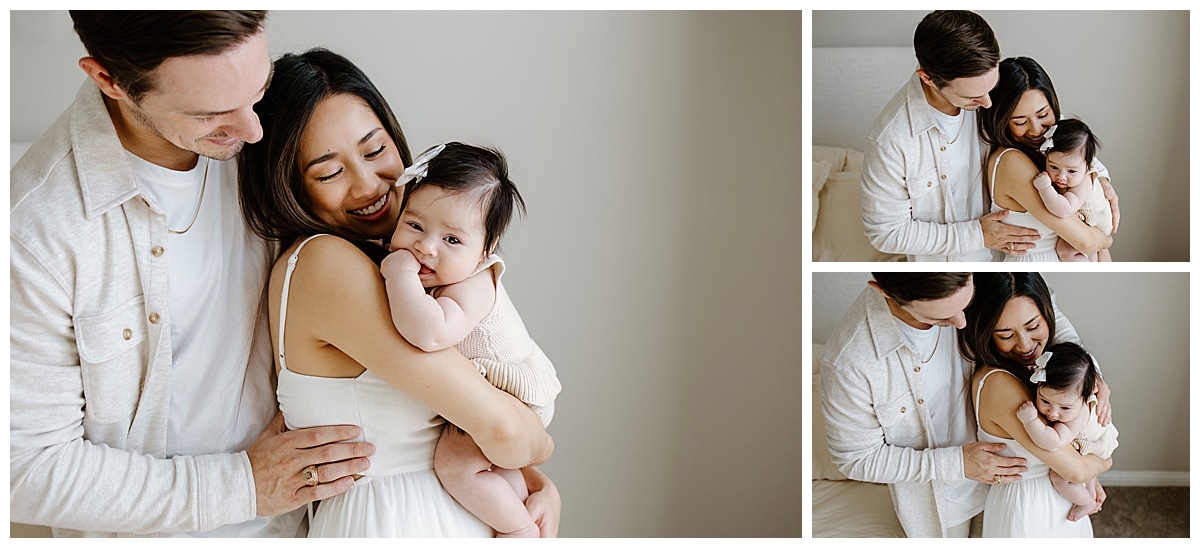 Parents hold baby close for Austin Motherhood Photographer