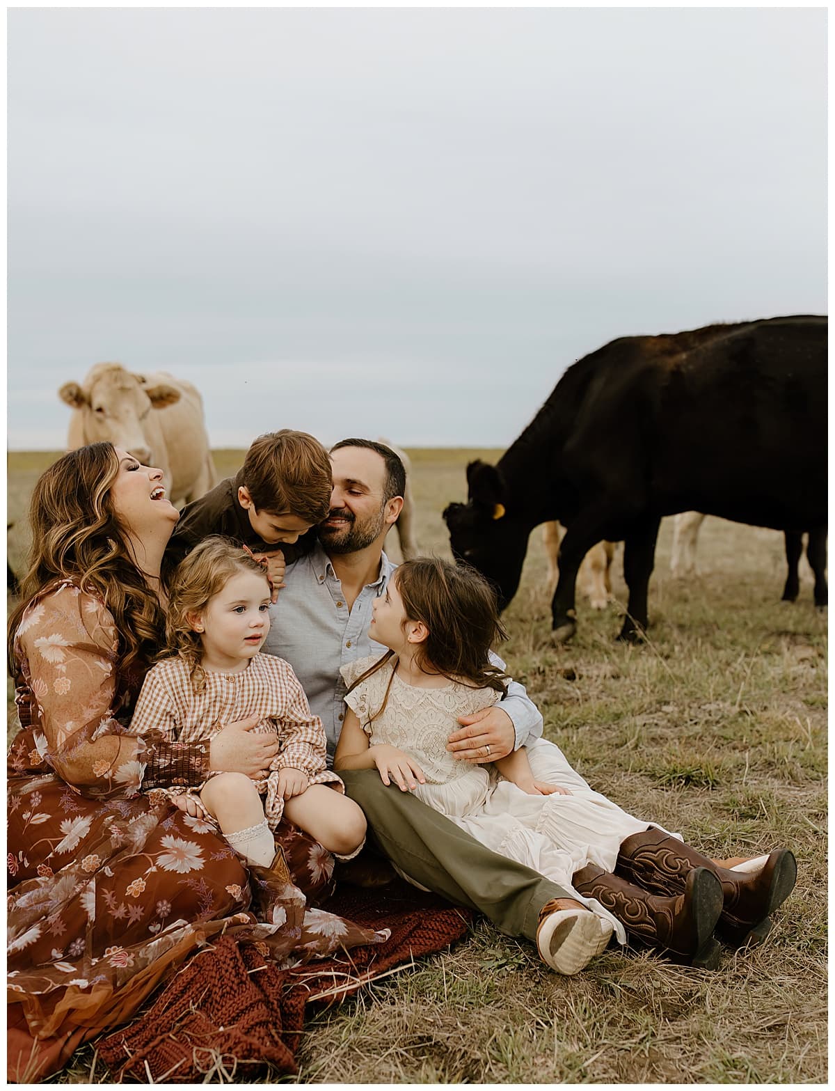 Parents sit together with their kids for Austin Lifestyle Photographer