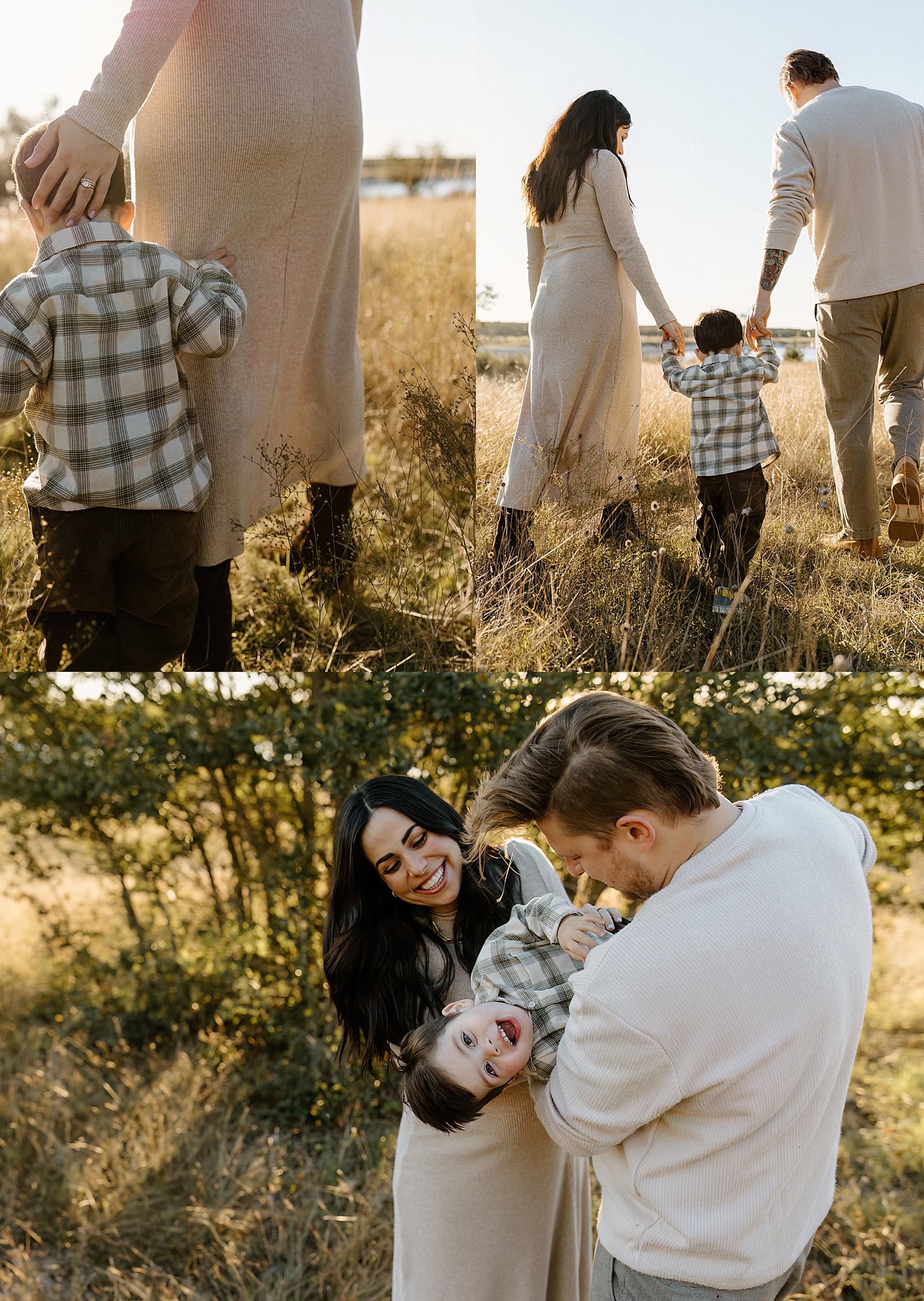 Mom and dad play with son for Our Adventuring Souls Photography