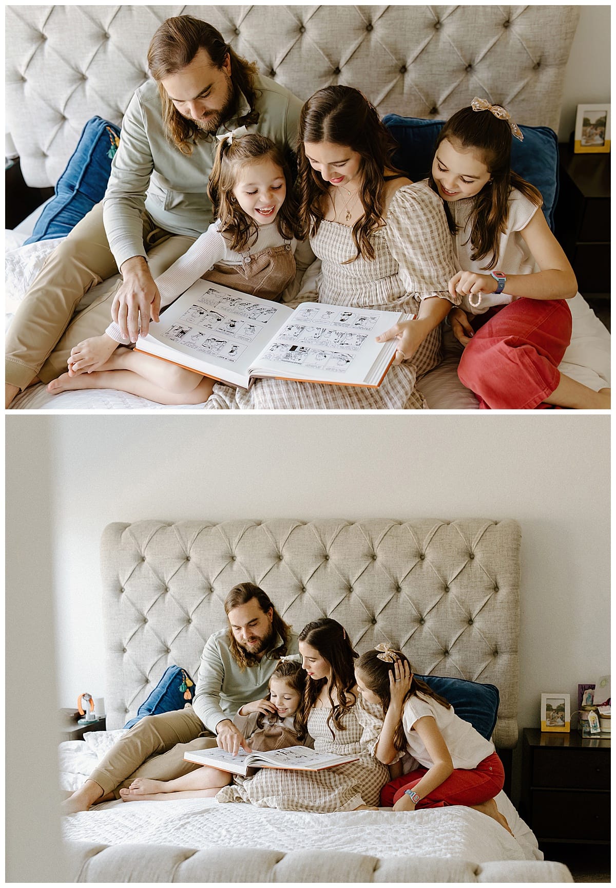 Family reads books together for Austin Lifestyle Photographer