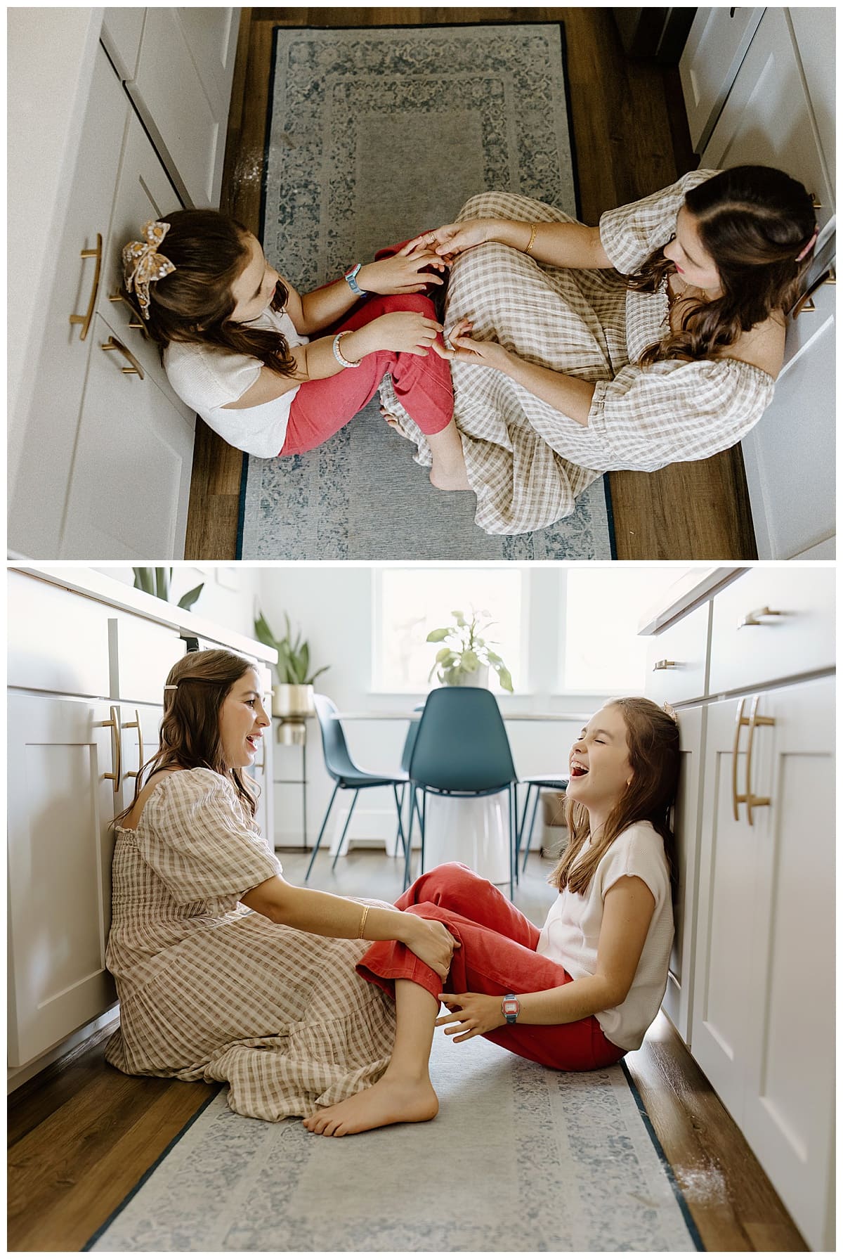 Mom and daughter sit together on the couch for Austin Lifestyle Photographer