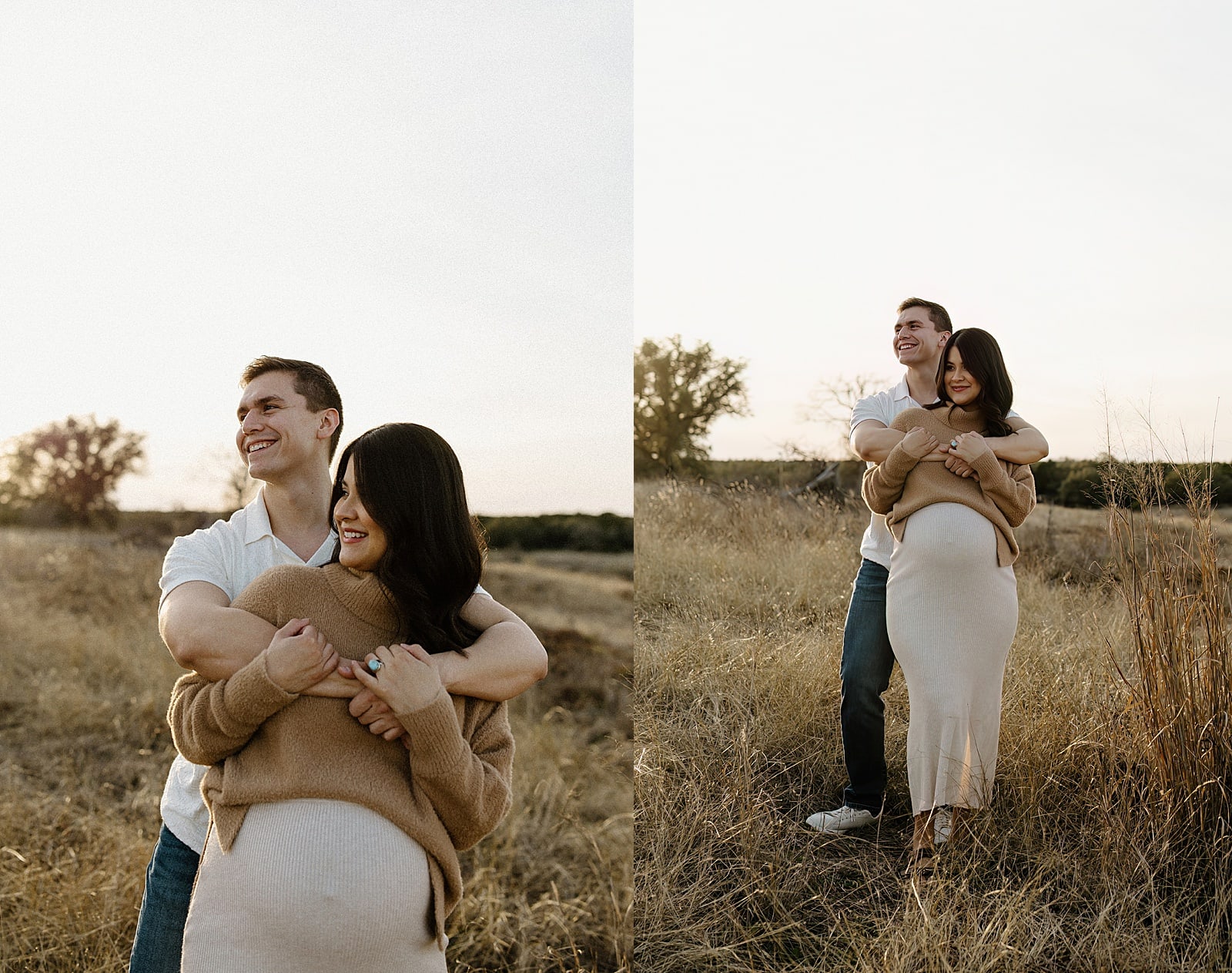 Man and woman stand together for Austin Motherhood Photographer